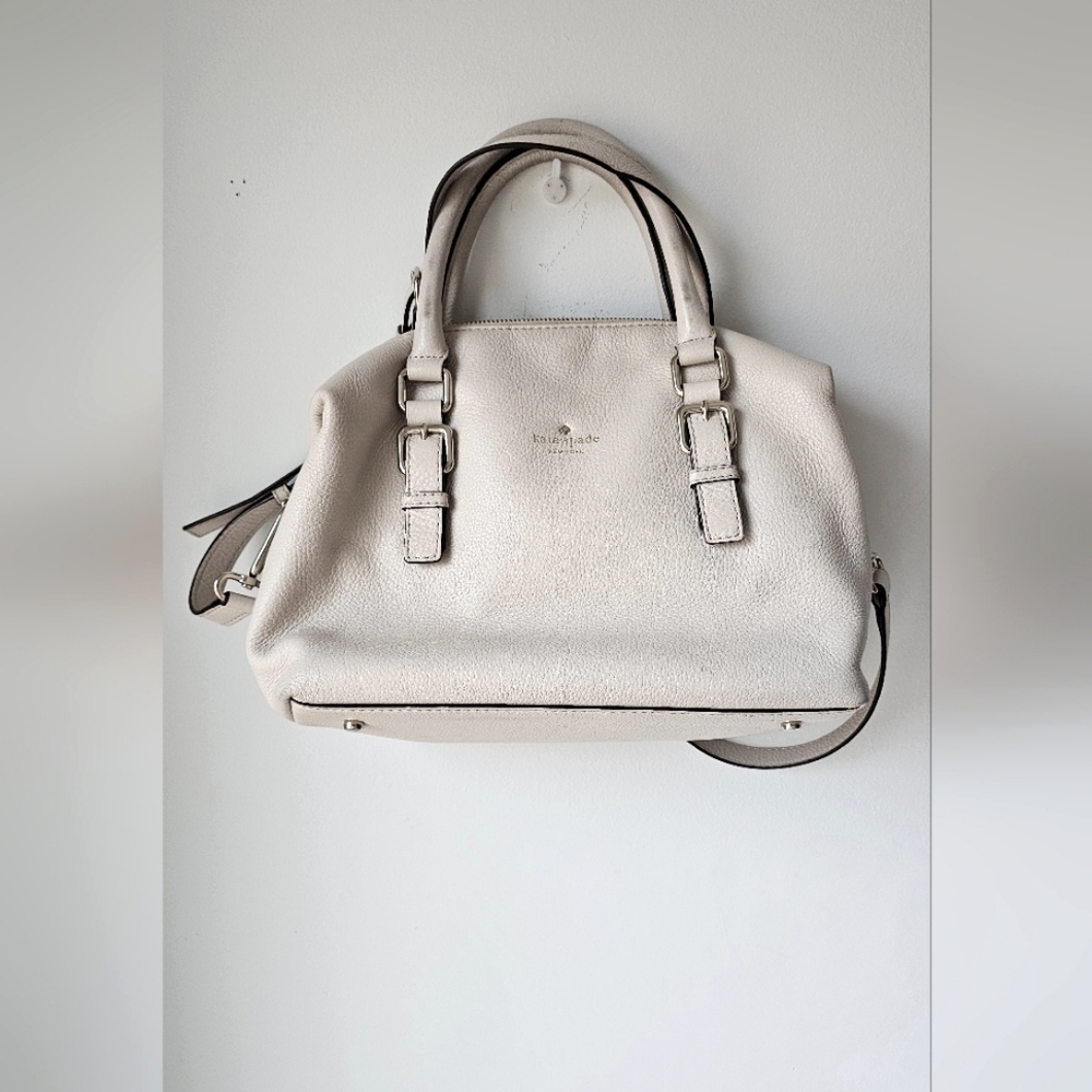 ♠️Kate Spade♠️Authentic Boston Cream Pebble Leather Handbag Top Handles Satchel
